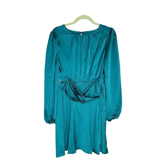 Lyaner Women's Elegant‎ Long Sleeve Cocktail Mini Dress Large